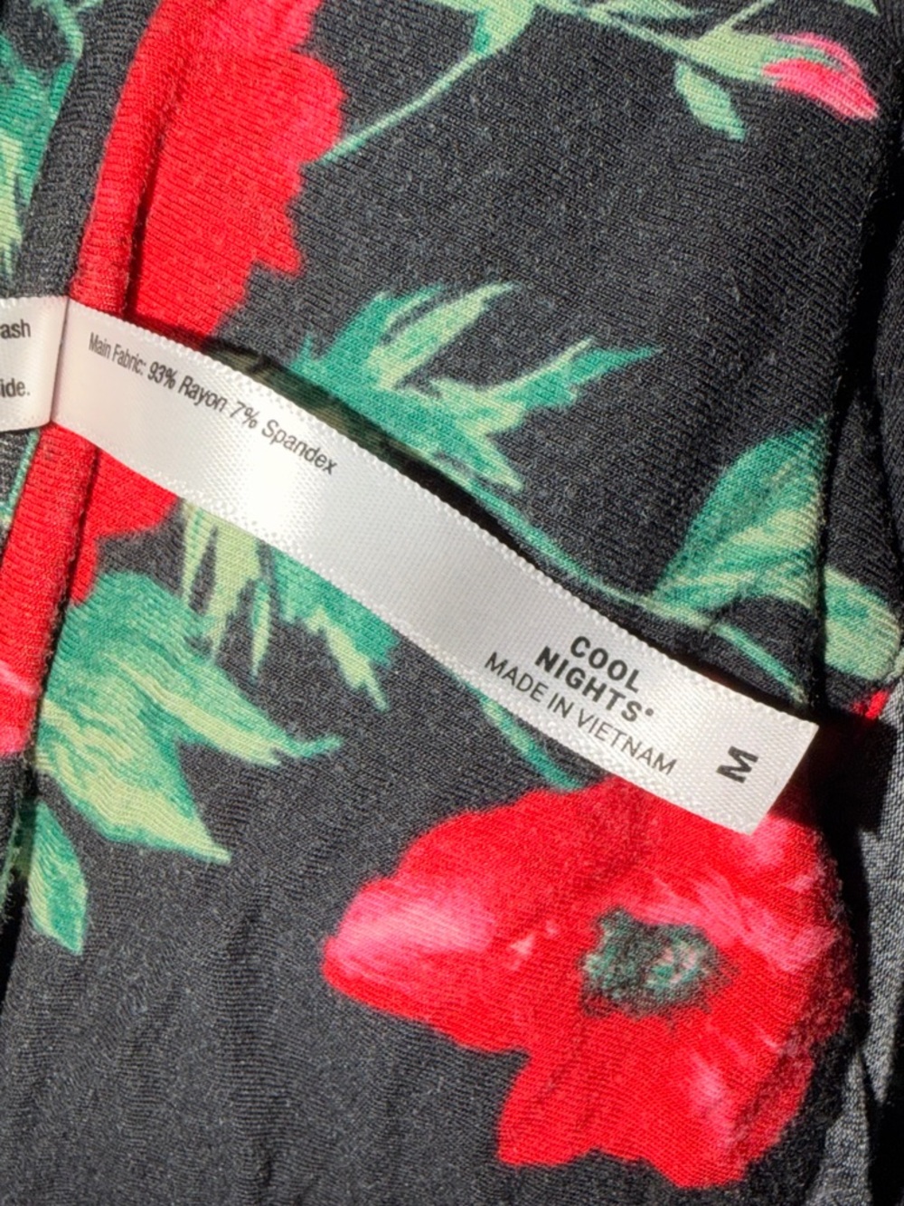 Soma Cool Nights Pajama Set Floral Black Size M Soft Drawstring Pants Pockets - Picture 5 of 9